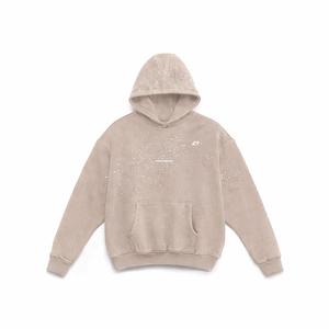 Sweat-shirts en molleton de coton minimalistes avec strass pour hommes, style streetwear épuré, tissu doux au toucher, personnalisation de la marque, production sur mesure - Product Image 3