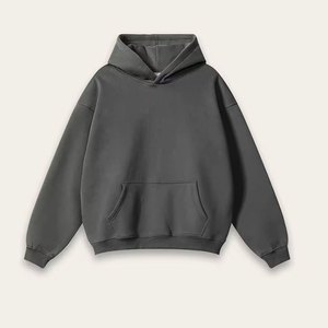 Sweat-shirt à capuche noir pour homme Gangmawalk, coupe ample, style streetwear, logo imprimé au dos, manches régulières, coton tricoté, style automne - Product Image 1