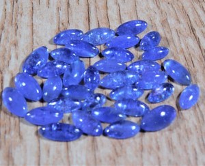 Tanzanite naturelle cabochon marquise, pierre précieuse en vrac, taille calibrée, pour la fabrication de bijoux et pierres pour anneaux - Product Image 4