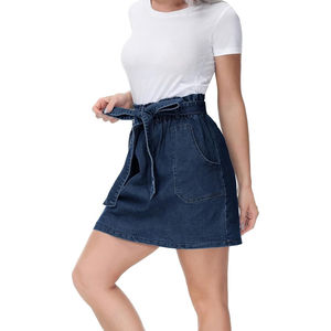 Jupes en denim pour femmes, tissu doux, style décontracté, taille naturelle, confortables pour tous les jours, hiver - Product Image 2