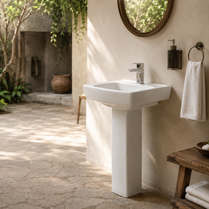 Lavabo mural LorasElite en céramique moderne avec siphon en P, désodorisation automatique, écologique, facile à nettoyer, idéal pour hôtels, télécommandé - Product Image 6