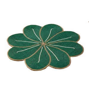 Elegant Embroidery Seed Beadwork Table Mat For Event Home Festive Dining Coffee <b>Placemat</b> Handcrafted Home Decor Artistic Piece - Product Image 1