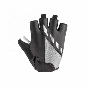 Gants de cyclisme style vintage avec paume rembourrée, pour course, hiver, demi-doigts, imperméables, compatibles écran tactile, polyester, nylon - Product Image 2