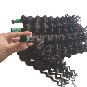 Extensiones de cabello Remy humano de onda profunda a granel Natural de Indonesia Original cutícula alineada cabello virgen productos químicos libres de enredos superior - Product Image 5