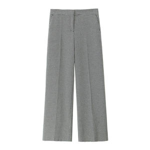 Pantalon large à taille haute pour femme, pantalon plissé évasé, coupe structurée, élégant, décontracté, pour le bureau - Product Image 1