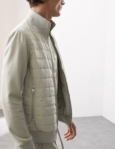 Men's Stand Collar Quilted Bomber Jacket Polyester Windproof Breathable Streetwear Winter Regular Fit Zipper Closure <b>Camouflage</b> - Product Image 3