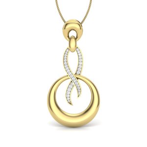 Yellow Gold Diamond Pendant With <b>Infinity</b> Design Women's Minimalist Everyday Wear Jewelry - Product Image 2