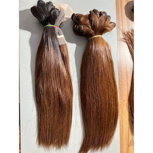 Extensiones de cabello humano Remy natural y recto 100%, precio al por mayor de exportador indio, cutículas sin procesar alineadas, baratas - Product Image 2