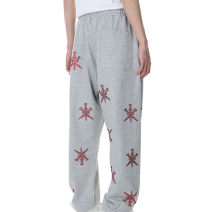 Conjunto Deportivo Unisex Gris con Capucha, Estampado de Estrella Roja, Cremallera Completa en las Mangas, Ropa Casual de Otoño, Transpirable, con Pedrería - Product Image 4