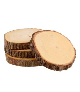 Tranches de bois rondes naturelles avec écorce pour projets de bricolage, décoration intérieure et artisanat de table - Product Image 6