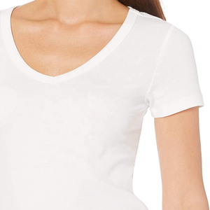Camiseta de Verano para Mujer, Personalizada, de Poliéster/Algodón, Corte Ajustado, Manga Corta, Transpirable, Diseño 2026, Logotipo de Moda, 220g - Product Image 4