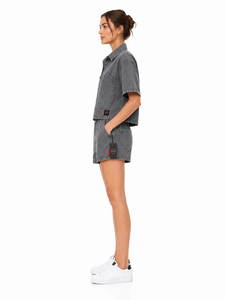Nouvel Arrivage Ensemble Short en Jean Femme Tendance Tenue d'Été avec Coutures Premium Coupe Confortable Usage Quotidien - Product Image 3
