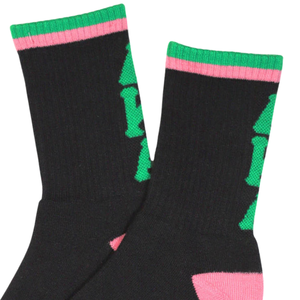 AKA ถุงเท้าสีดำชมพูสีเขียว ถุงเท้าถักแบบปักลายสำหรับผู้หญิง สวมใส่สบายในชีวิตประจำวัน - Product Image 4