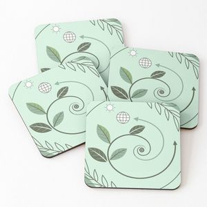 Custom Hand-Painted Wooden Coaster with Bamboo Design Vintage Style Drink Coaster for Table Decor, Handmade in India - Product Image 2