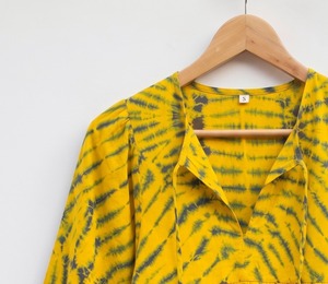 Women's Woven Tie Dye Lace Cotton <b>Blouse</b> Balloon Sleeve Tassel Bohemian V-neck Loose Fit <b>Christmas</b> All Seasons - Product Image 4