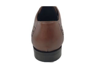 Chaussures Oxford pour hommes en cuir synthétique marron, bout pointu, lacets, respirantes, semelle intermédiaire confortable en EVA, toutes saisons, pour la marche - Product Image 2