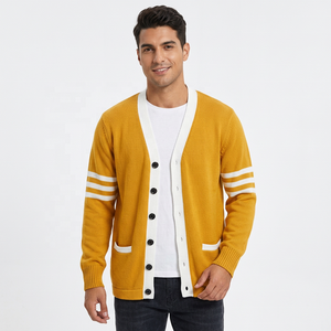 Luxurious Top Quality American Football Varsity Knitted Wool Knit Cardigan Open Custom Colors Knitted <b>Sweater</b> <b>For</b> <b>Men</b> - Product Image 1