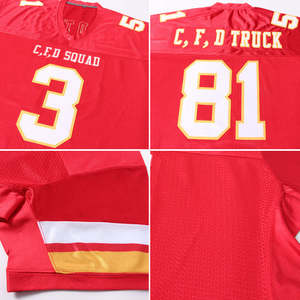 Camiseta de Fútbol Americano Personalizada Unisex, Cuello en V, Manga Corta, Secado Rápido, Sublimada, de Poliéster/Algodón, para Equipos Adultos - Product Image 3