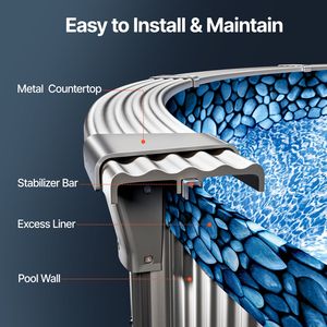 Telo di rivestimento per piscina fuori terra rotonda da 25m (18ft) in vinile con design a sovrapposizione in acciaio, spessore PE 1.5mm, altezza parete 48-54 pollici - Product Image 4