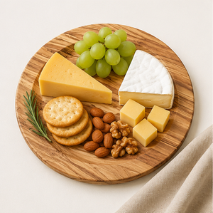 Handcrafted Wood Charger <b>Plate</b> Natural Grain Rustic Round Wooden Dinner <b>Plate</b> for Luxury Wedding and Modern Table <b>Decor</b> - Product Image 2