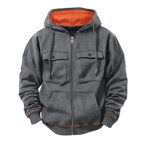 Sweat-shirt cargo technique tissé pour homme, imprimé sur mesure, de haute qualité, avec lettres contrastées, coupe ample, couleurs personnalisables - Product Image 6