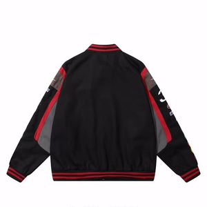 Men's Contrast Color Block Baseball Coat | Retro Custom <b>Corduroy</b> Varsity <b>Jacket</b> | Vintage Patchwork Letterman - Product Image 4