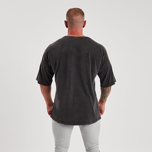 T-shirts pour hommes vintage effet usé délavé à l'acide avec impression graphique personnalisée 100% coton avec sérigraphie – Prix abordable, vente en gros - Product Image 2