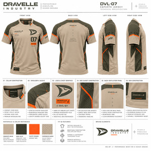 เสื้อทีม Orange Piping สีกากี ผ้าริปสตอป แต่งลายตารางที่ไหล่ เสื้อยุทธวิธีสำหรับผู้ชาย ผ้าริปสตอปที่คอเสื้อ ชุดยูนิฟอร์มสำหรับเล่นเกม - Product Image 6