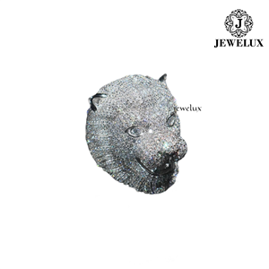 Jewelux Women's Panther Head Cocktail <b>Ring</b> 925 Silver <b>Crystal</b> Pave Setting Luxury Design Luxury Engagement <b>Ring</b> 925 Silver Pave - Product Image 1