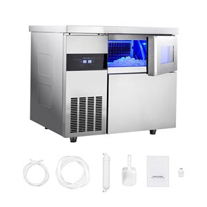 Macchina Professionale per Ghiaccio 220 Libbre/24H, Piano di Lavoro in Acciaio Inox, Capacità di Stoccaggio 66 Libbre, 108 Cubetti/Ciclo, Autopulente - Product Image 1