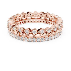 Anillo de Eternidad con Hojas Marquise en Oro Rosa para Mujer, Joyería de Moda de Lujo con Cristales para Aniversario de Bodas, Regalo - Product Image 3