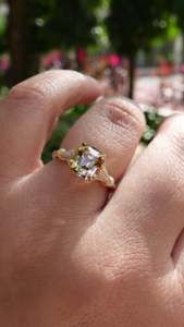 Vintage Rose Gold Radiant Cut Diamond Engagement Ring Prong Setting Women's Fine Jewelry Band - Product Image 4