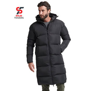Veste longue matelassée à capuche Solid Trader, qualité supérieure, tissu à séchage rapide, essentielle pour les froides journées, tendance, 70% coton, doublée - Product Image 1