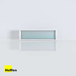 Ventana de PVC HOFFEN de 150x40 cm, blanca, insonorizada, impermeable, con aislamiento térmico, fabricada en Tailandia. - Product Image 1