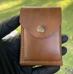 Handmade Vintage Style Genuine Cowhide Leather Wallet <b>Slim</b> Bifold <b>Card</b> <b>Holder</b> Open Closure Short Feature wax pull up - Product Image 1
