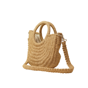 Bolso Tote de Yute Tejido a Mano con Forma de Media Luna, Bolso Cruzado para Mujer con Correa Desmontable, Venta al Por Mayor - Product Image 5