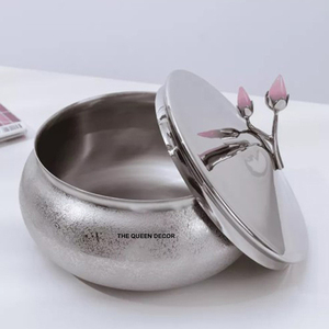 Recipientes de Almacenamiento de Lujo para Cocina, Frascos con Tapas Decorativas, Modernos y Elegantes, de Metal Blanco con Detalles Dorados - Product Image 5