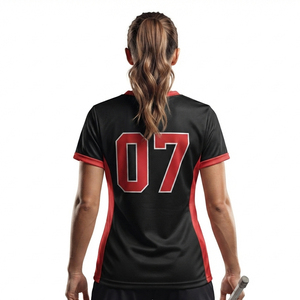 เสื้อลาครอสผู้หญิงแบบมีโลโก้สั่งทำพิเศษ เสื้อลาครอสผู้หญิงแขนสั้นผ้าตาข่าย เสื้อลาครอสผู้หญิงสั่งทำชื่อได้ - Product Image 2