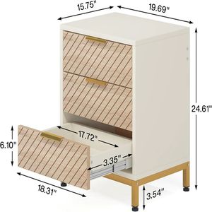 Mesa de Noche para Dormitorio con Espacio de Almacenamiento, Uso Versátil como Mesa Auxiliar o Mesa de Centro para Sala de Estar, Gabinete Elegante - Product Image 6