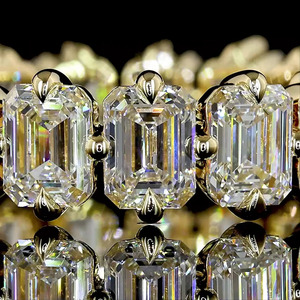 Anillo de Eternidad con Diamantes de Corte Esmeralda Cultivados en Laboratorio, Chapado en Rodio, Oro de 10K, 14K, 18K, Plata 925, 935, para Compromiso y Regalo - Product Image 2
