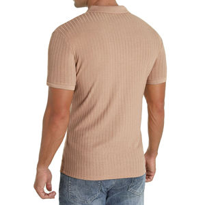 Vêtements de golf haut de gamme, pantoufles décontractées à manches courtes, logo personnalisé, streetwear, polos pour hommes en polyester/coton à demi-zip blanc - Product Image 5