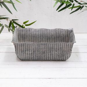 Top Selling Galvanized Handmade Best Design Whitewashed White Patina Finishing <b>Rectangle</b> Metal Galvanized Large <b>Planters</b> - Product Image 6