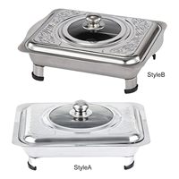 Couvercle de plat de service en acier inoxydable de luxe et élégant, support de plateau de service, capacité 150L, chauffage à la vapeur pour fêtes, cuisine et salle à manger