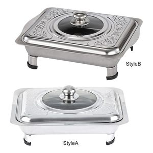 ถาดอุ่นอาหารสแตนเลสสตีลหรูหราทันสมัยพร้อมฝาปิดและถาดเสิร์ฟสำหรับงานเลี้ยงและห้องครัวในราคาที่ดีที่สุด - Product Image 4