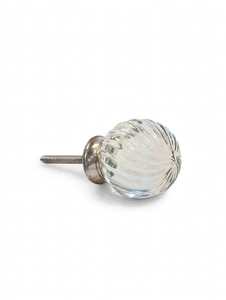 Transparent <b>Crystal</b> Industrial Design Cabinet <b>Knob</b> Single Hole Wardrobe Drawer Handle Ribbed Glass Cupboard Accessory for Living - Product Image 1