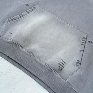 Sudadera con capucha teñida al por mayor para hombre, jersey personalizado con estampado liso de forro polar, transpirable, de secado rápido, ecológico, para otoño - Product Image 6