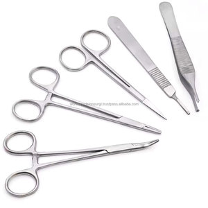 Stainless Steel Surgical Tissue Tweezer Set Iris Scissors Needle Holder Adson Forceps Hemostat Oral Surgery Instrument Kit - Product Image 1
