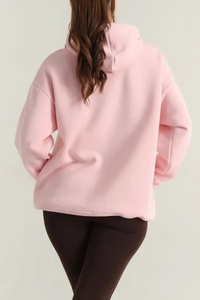 Sweat-shirts à capuche pour femmes, automne/hiver, 100% coton respirant avec poche, vente en gros - Product Image 3