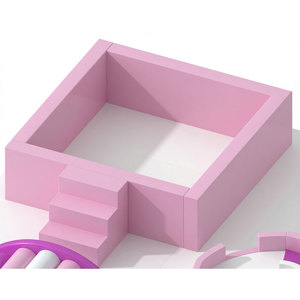 Juego de juegos infantiles de plástico morado y rosa para interiores con tobogán en espiral y túnel arcoíris para parques infantiles - Product Image 3