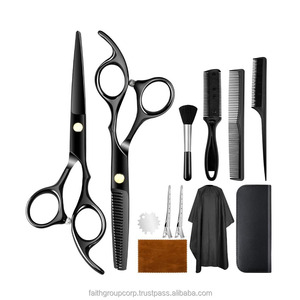 Kit de Barbería con Tijeras y Navajas Negras, Kit de Salón de Belleza, Tijeras de Peluquería para Adelgazar el Cabello para Adultos, Precio al por Mayor - Product Image 5